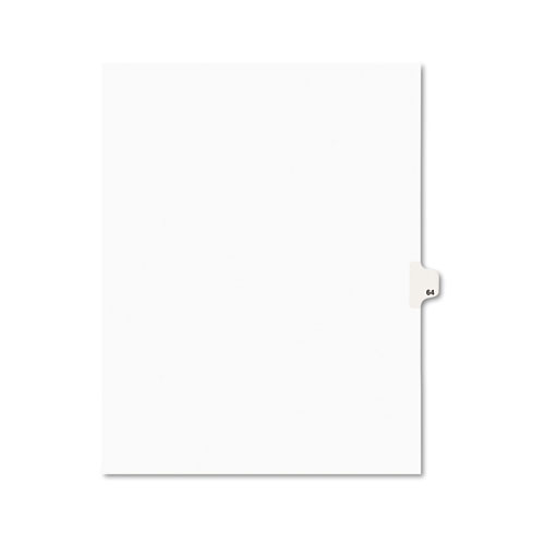 Numeric Divider, "64", Side Tab, 11"x8-1/2", 25/PK, White