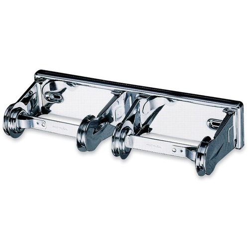 Tissue Dispenser, Dbl Roll, 12-3/8"x4-1/2"x2-3/4", Chrome