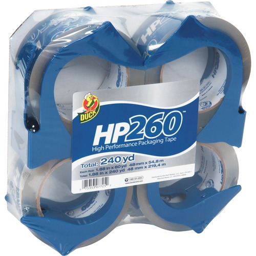 Packing Tape,w/ Reusable Dispenser,1-7/8"x60 yds.,4/PK,Clear