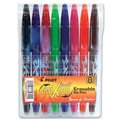 Rollerball Gel Pen, Erasable, Fine, 8 Color /PK, AST