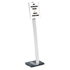 Duo sign Stand, Versatile,11"x11-1/2"x46-1/2",Black/Aluminum