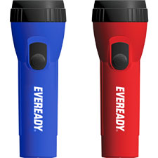 LED Economy Flashlight, 8X Long Run Time, 2/PK, BE/RD