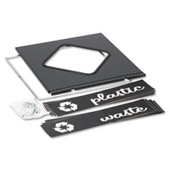 Lid,f/ Recycling Station,"Plastic/Waste",15"x15"x3/4",Black