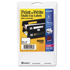 Removable Multipurpose Label,3/4"x1",1000/PK,White