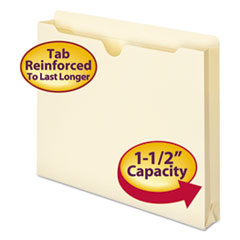File Jacket,1-1/2" Exp,Letter,11-3/4"x9-1/2",50/BX,Manila