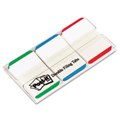Dispenser File Tabs, 1", 66/PK, AST Primary Color Bars