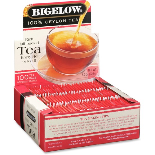 Ceylon Black Tea Bags, Individual Wrapped, 100/BX