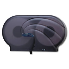 9" Twin Roll Bath Tissue Dispenser, 12"x19"x5-1/4", Black