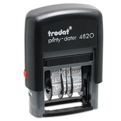 Date Stamp, Self-Inking, Four Band, 3/8"x1-5/8", Black