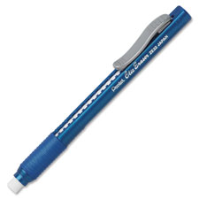 Clic Retractable Eraser,Refillable,TRN Barrel,3/PK,AST