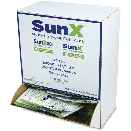 Sunscreen Towelettes,Wall Mountable Dispenser,5"x8",50 Wipes