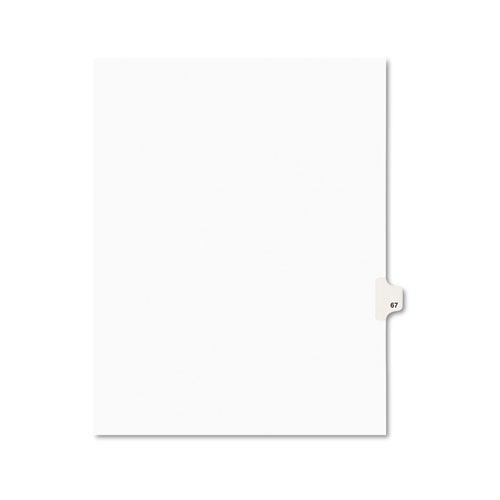 Numeric Divider, "67", Side Tab, 11"x8-1/2", 25/PK, White