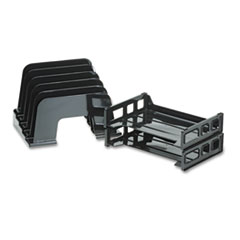 Incline Desk Sorter,Two Trays, 13-1/2"x9"x14-1/4", Black