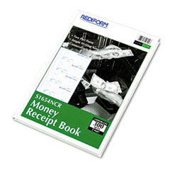 Money Receipts,Carbonless,2 Parts, 2-3/4"x6-7/8",300/BK