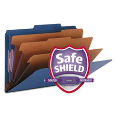 Classification Folders, 3 Dividers, Legal, 10/BX, Dark Blue