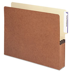 End Tab File Pockets, 3-1/2" Expansion, Letter, 10/BX, Red
