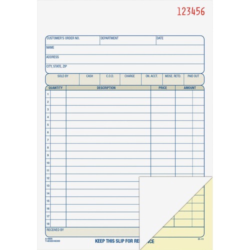 Sales Order Book, 2-Part, 5-9/16"x8-7/16"