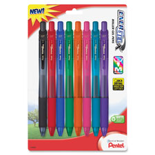 Gel Pens, Retractable, .7mm, 8/PK, Assorted Barrel/Ink