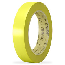 Marking Tape, Vinyl, 1"x108', Yellow