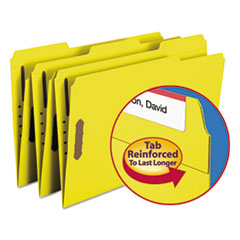 Folder, 2 Fasteners, 1/3 AST Tab Cut, Legal, 50/BX, Yellow