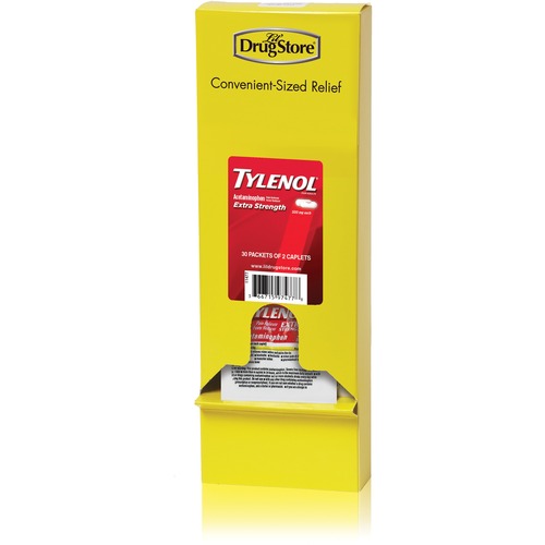 Tylenol EX Caplets, Meds Dispenser Singles Refill,2/PK,30/BX