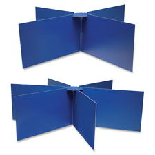 Round Table Privacy Baord, 48"x14", Blue