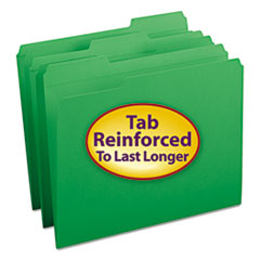 File Folder,1/3 AST 2-Ply Tab Cut,Letter,100/BX,Green