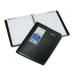 4-Person Appt Book,1/4 Hourly,Jan-Dec,7-7/8"x11", Black