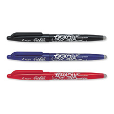 Rollerball Gel Pen, Frix, Erasable, Fine, Black Barrel/Ink