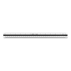 Engineer Triangular Scale, 12" Long, Plastic,White