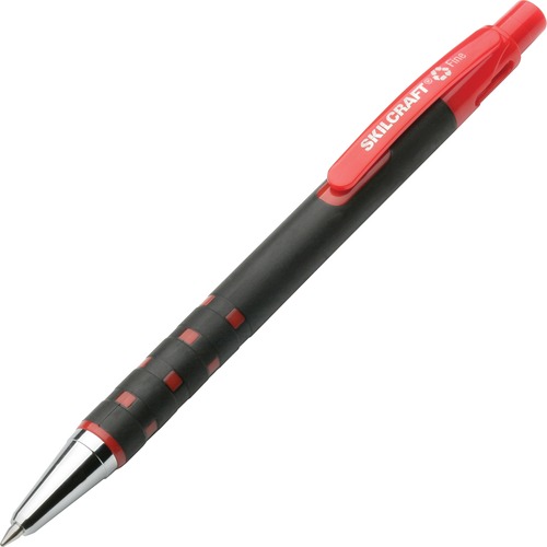 Ballpoint Pen, Refillable, Fine Point, 12/BX, Red Ink